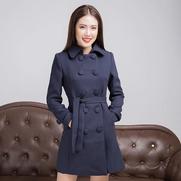 Áo măng tô dáng lửng Bella Moda thắt đai eo buông dài MT0323 BD199203235